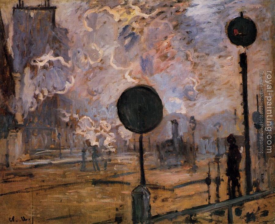 Claude Oscar Monet : Exterior of Saint-Lazare Station, The Signal